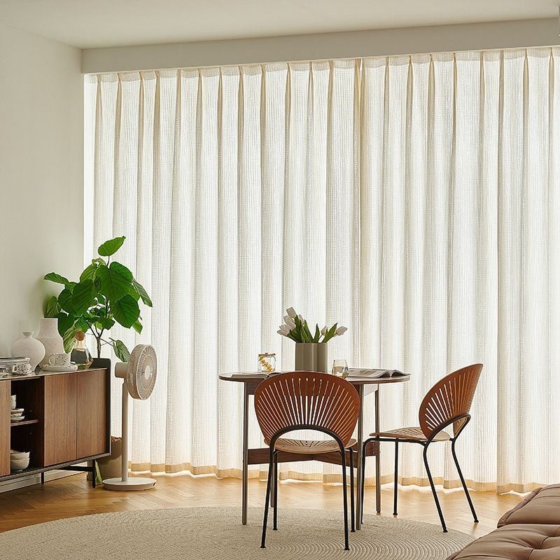 Pure Plaid Tulle Curtains Window Screen For Living Room