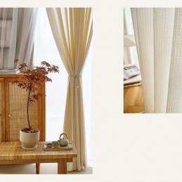 Pure Plaid Tulle Curtains Window Screen For Living Room