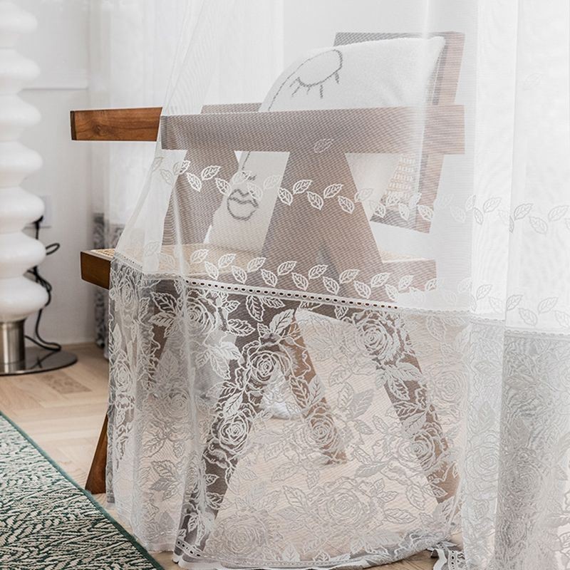 Modern Floral Design Curtain Made to Measure Curtain Tulle Window Sheer For Living Room Bedroom