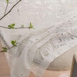 White Sheer Voile Curtains Embroidery Window Drapes For Bedroom