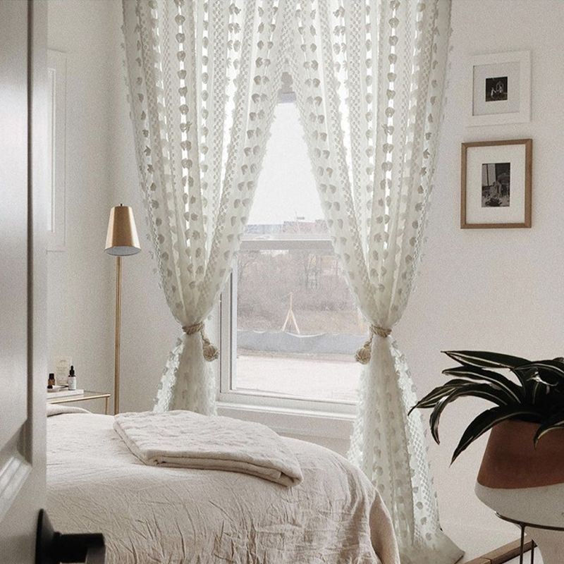 Nordic Embossed Sheer Curtain Made to Measure Curtain Tulle Living Room Bedroom