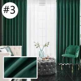 New Luxury Design Blackout Silk Cotton Curtains Solid Color Bedroom