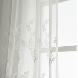 White Sheer Curtain Made to Measure Curtain Embroidery Tulle For Living Room Bedroom