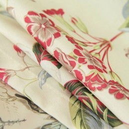 Cotton Linen Curtain Made to Measure Curtain American Style Plant Printed