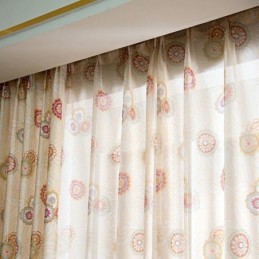 Cotton Linen Curtain Made to Measure Curtain American Style Flower Printed Semi Blackout