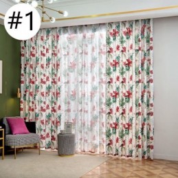 Curtains American Style Plant Printed