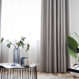 Solid Grey Blackout Curtain Made to Measure Curtain Modern Simple Living Room Bedroom Fabric