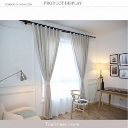 Modern Curtain Made to Measure Curtain Environment Protective Cotton and Linen Living Room Solid Color