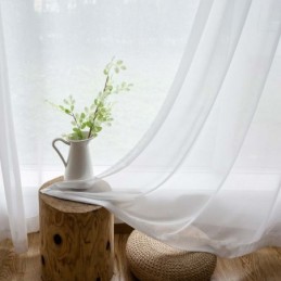 White Chiffon Sheer Curtain Made to Measure Curtain Modern Breathable Living Room Bedroom Nursery Fabric