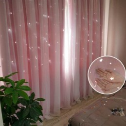 Curtains with Stars Romantic Blackout Window Sheer for Living Room Bedroom