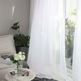 Solid White Sheer Curtain Made to Measure Curtain Modern Simple Living Room Bedroom Study Fabric