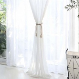 Solid White Sheer Curtain Made to Measure Curtain Modern Simple Living Room Bedroom Study Fabric