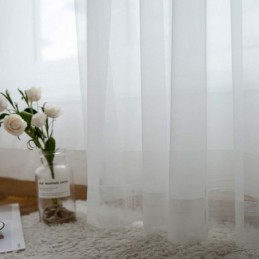 White Breathable Sheer Curtain Made to Measure Curtain Modern Simple Living Room Bedroom Study Fabric