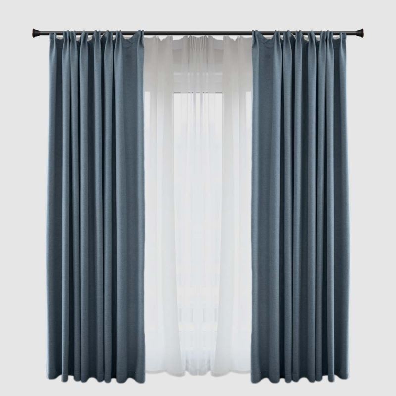 Solid Blue Blackout Curtain Made to Measure Curtain Modern Simple Living Room Bedroom Fabric