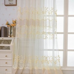 Nordic Sheer Curtain Made to Measure Curtain Vine Embroidery Living Room Bedroom