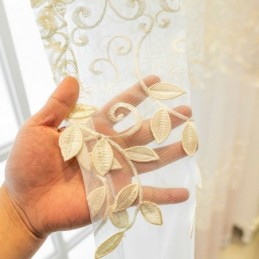 Nordic Sheer Curtain Made to Measure Curtain Vine Embroidery Living Room Bedroom
