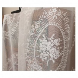 European Style Sheer Curtain Made to Measure Curtain Panel Lace Rose & Mirror Voile Balcony Bay Window One