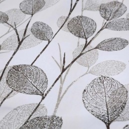 Simple Leaf Printed Curtain Made to Measure Curtain Nordic Style Grey Living Room Bedroom Study Fabric