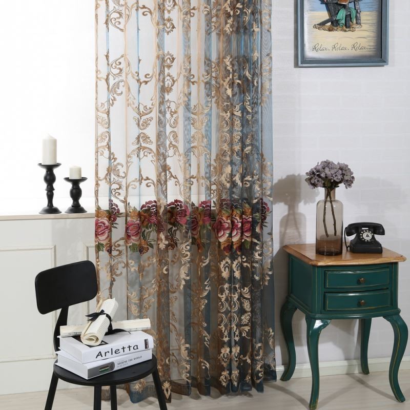 Nordic Sheer Curtain Made to Measure Curtain Luxury Breathable Embroidery Living Room