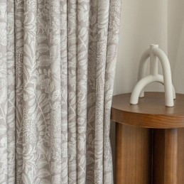 Leaf Printed Curtains American Style Polyester
