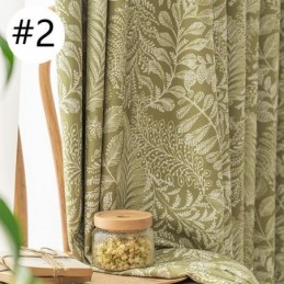 Leaf Printed Curtains American Style Polyester