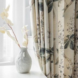 American Style Curtains Plant Printed