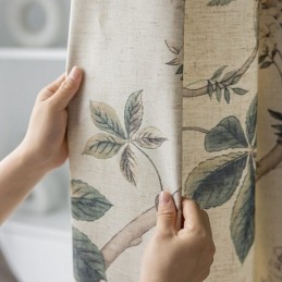American Style Curtains Plant Printed