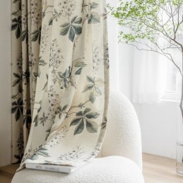 American Style Curtains Plant Printed