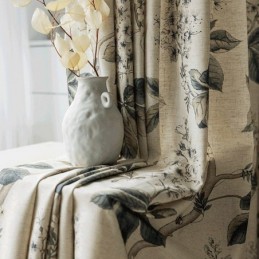 American Style Curtains Plant Printed