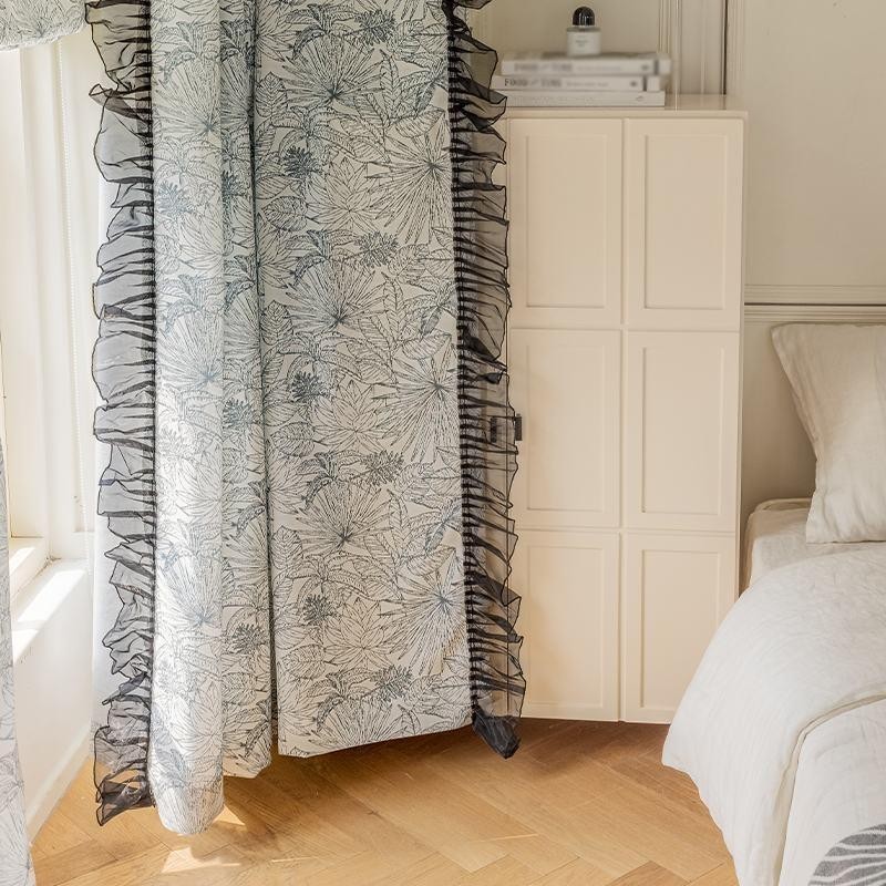 Cotton and Linen Curtains American Plant Printed