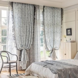 Cotton and Linen Curtains American Plant Printed