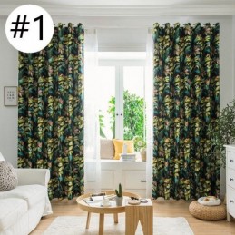 High Precision Curtains American Style Leaf Printed