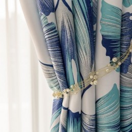 Curtain Made to Measure Curtain Nordic Style Leaf Printed