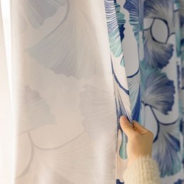 Curtain Made to Measure Curtain Nordic Style Leaf Printed