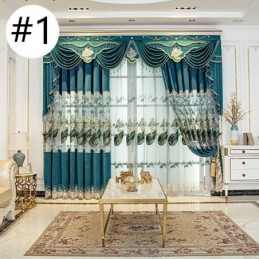 Semi Blackout Curtain Made to Measure Curtain Chinese Style Chenille Pipa Embroidery For Living Room Bedroom