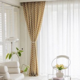 Chenille Curtain Made to Measure Curtain Printed Nordic Blackout Curtains