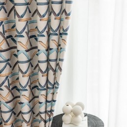 Blackout Curtains Geometric Printed Nordic Snow Neil