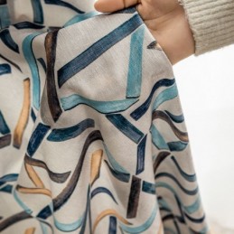 Blackout Curtains Geometric Printed Nordic Snow Neil