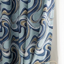 Chenille Printed Curtains Scandinavian Blackout