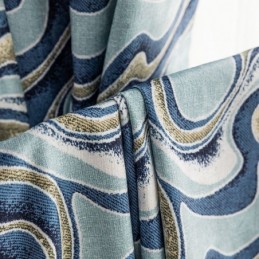 Chenille Printed Curtains Scandinavian Blackout