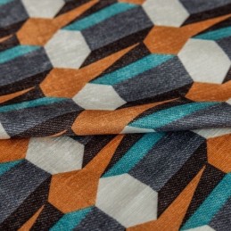 Chenille Curtain Made to Measure Curtain Nordic Style Geometric Printed Blackout