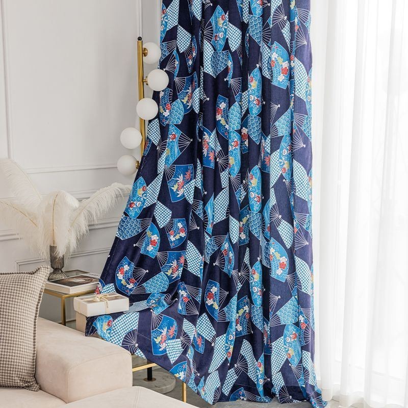Chenille Curtains Nordic Fan Sub Printed Blackout