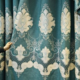 Embroidery Curtain Made to Measure Curtain European Flower Semi Blackout For Living Room Bedroom