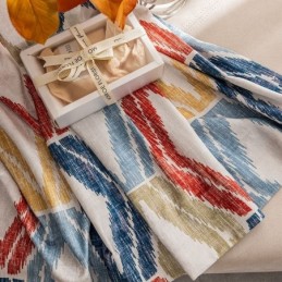 Chenille Curtain Made to Measure Curtain Rhombus Printed Nordic Style Blackout