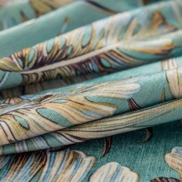 Chenille Blackout Curtains European Style Plant Printed