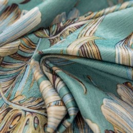 Chenille Blackout Curtains European Style Plant Printed