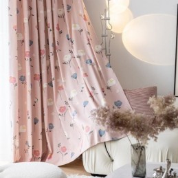 Cotton Curtain Made to Measure Curtain Floral Printed Nordic Style
