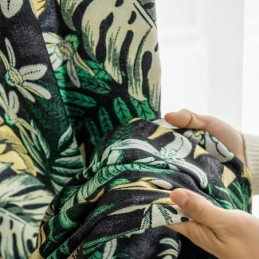 Chenille Blackout Curtains European Style Plant Printed