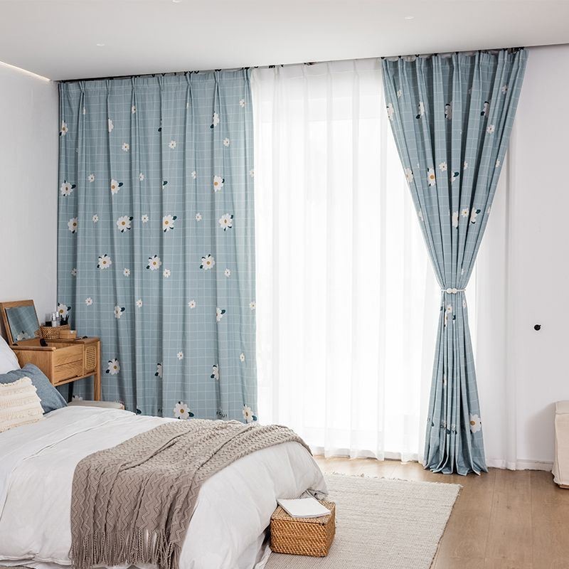 Cotton Curtain Made to Measure Curtain Floral Printed Nordic Style