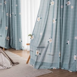 Cotton Curtain Made to Measure Curtain Floral Printed Nordic Style